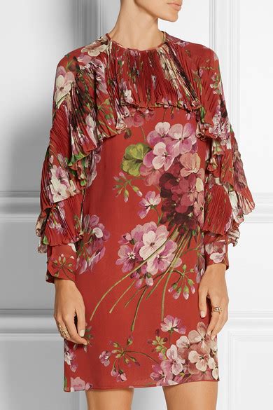 gucci printed silk-georgette mini dress|net a porter gucci dresses.